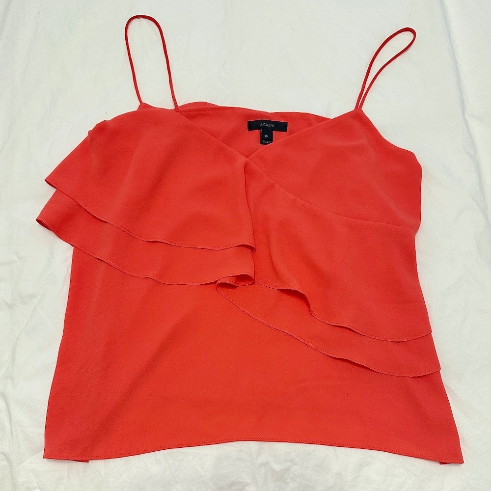 J Crew Coral Silk camisole